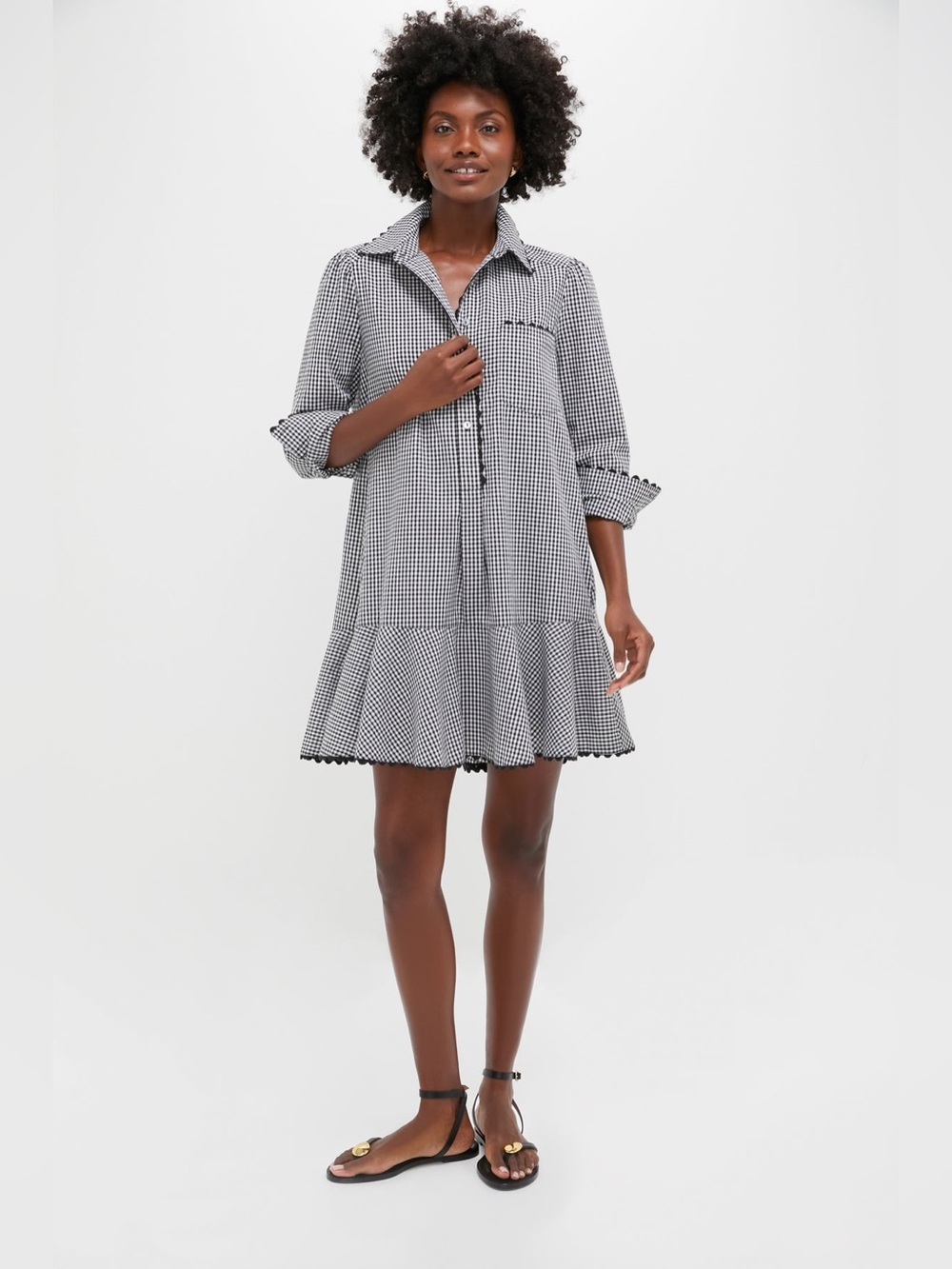 Tuckernuck Black Gingham Ric Rac Callahan Shirt Dress